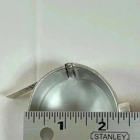 THE SAK SILVER TONED BRACELET‎ GOLD ACCENT HINGED CUFF DISTRESSED NWT - Picture 8 of 10